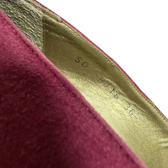 Vintage Saint Laurent YSL Pump Shoes Purple Sz US 6 EU 36 Stud Details Point Toe - Picture 13 of 16